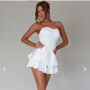 Selfie Leslie White Corset Dress
